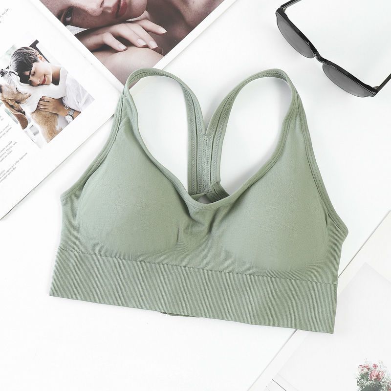

Женский спортивный бюстгальтер для бега без косточек, бюстгальтер с X-образной спинкой, бесшовный бюстгальтер для тренировок, пуш-ап, сексуальный, быстросохнущий, для йоги, фитнеса, съемные подушечки, ударопрочный бюстгальтер L зелёный