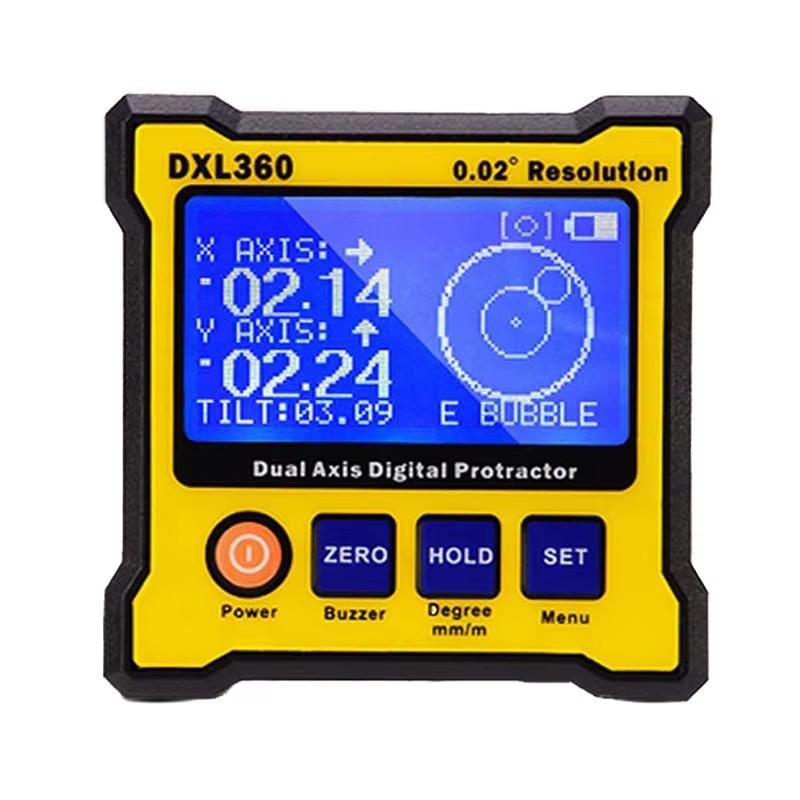 Цифровой угломер-инклинометр DXL360, уровень, измерительная коробка, угловая линейка, высотомер, двухосевой цифровой угломер Single axis: 360°; Dual axis: ±40°