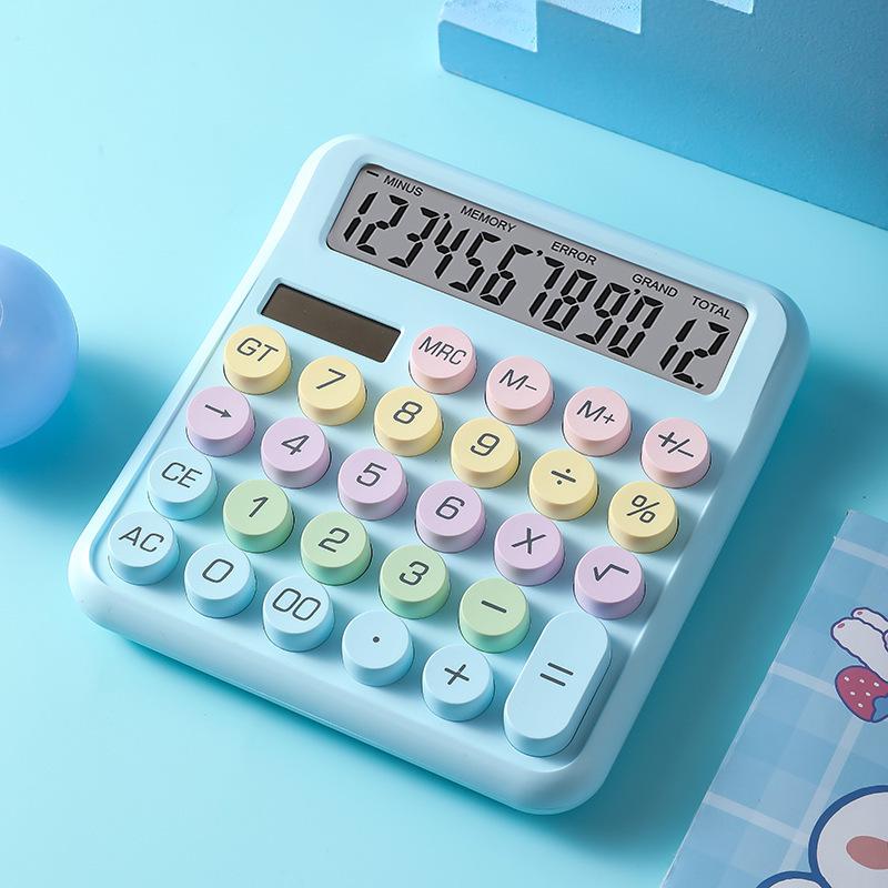 Dopamine Dual-Power Multifunctional Calculator: Stylish, Adorable, and Portable for Office and Desktop Use