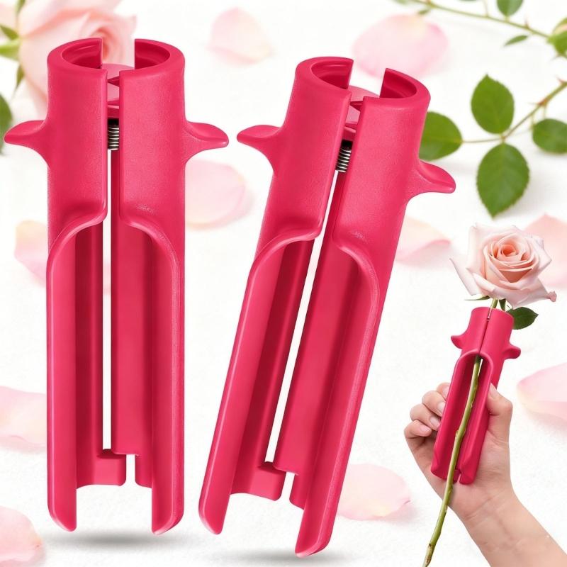 2 Piece Ergonomic Rose Stem Stripper Set Heavy Duty Plastic Thorn And Leaf Removal For Floral Arrangements And Gardening