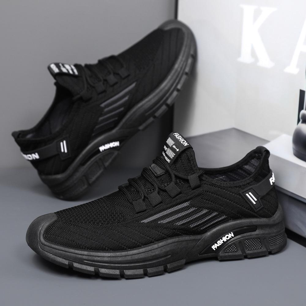 Summer New Men's Sneaker Mesh Breathable Flyknit Running Shoes Fashion Student Casual Shoes