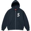 Felpa con cappuccio e zip con logo a S (25FW) marina