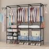 Floor-Standing Multi-Layer Coat and Clothes Rack with Storage Shelves for Dormitory or Home Use