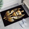 Velvet Area Rug Crystal Velvet Egyptian Pharaoh Statue Printed Area Rug Carpet | Anti-Slip Function for Bedroom and