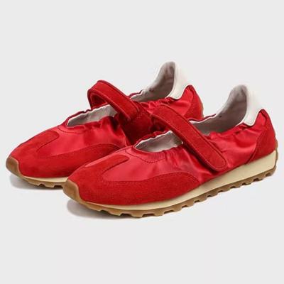 Moda 2025 Primavera Nova Marca Sapatilhas Femininas Bico Redondo Baixo Slip-On Sapatos Casuais de Ballet Femininos Couro Macio Sapatos Elegantes de Cor Sólida