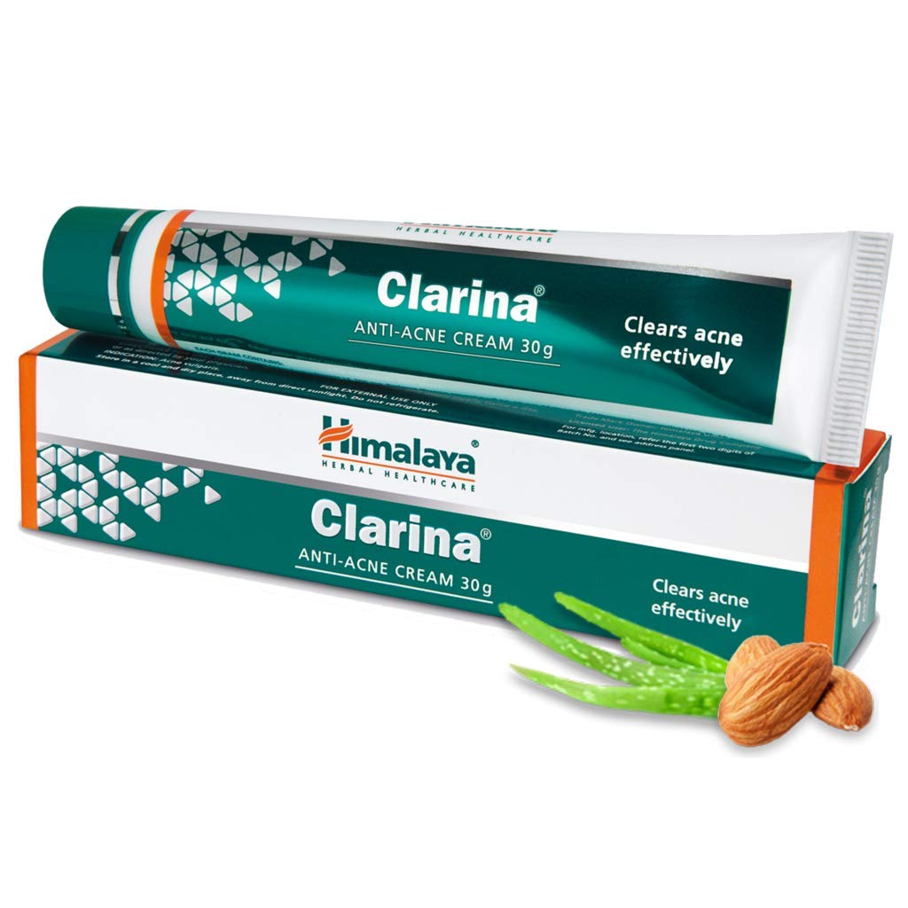Himalaya Clarina Anti-Acne Cream 30gm Controls Acne Reduces Blemishes And Scars Safely