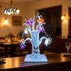 Creepy Spider Tree for Holiday Lighted Halloween Spooky Dead Tabletop Decor Ghost Face Haunted Glowing Skeleton Bat Ornaments with Pumpkin LED String