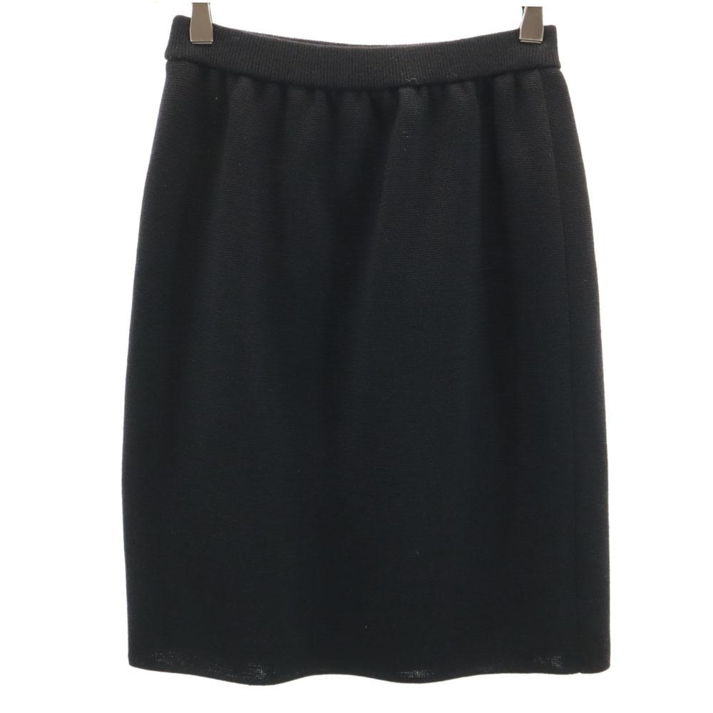 Yves Saint Laurent 90s Old Midi Length Knit Tight Skirt 7 Black Women Used