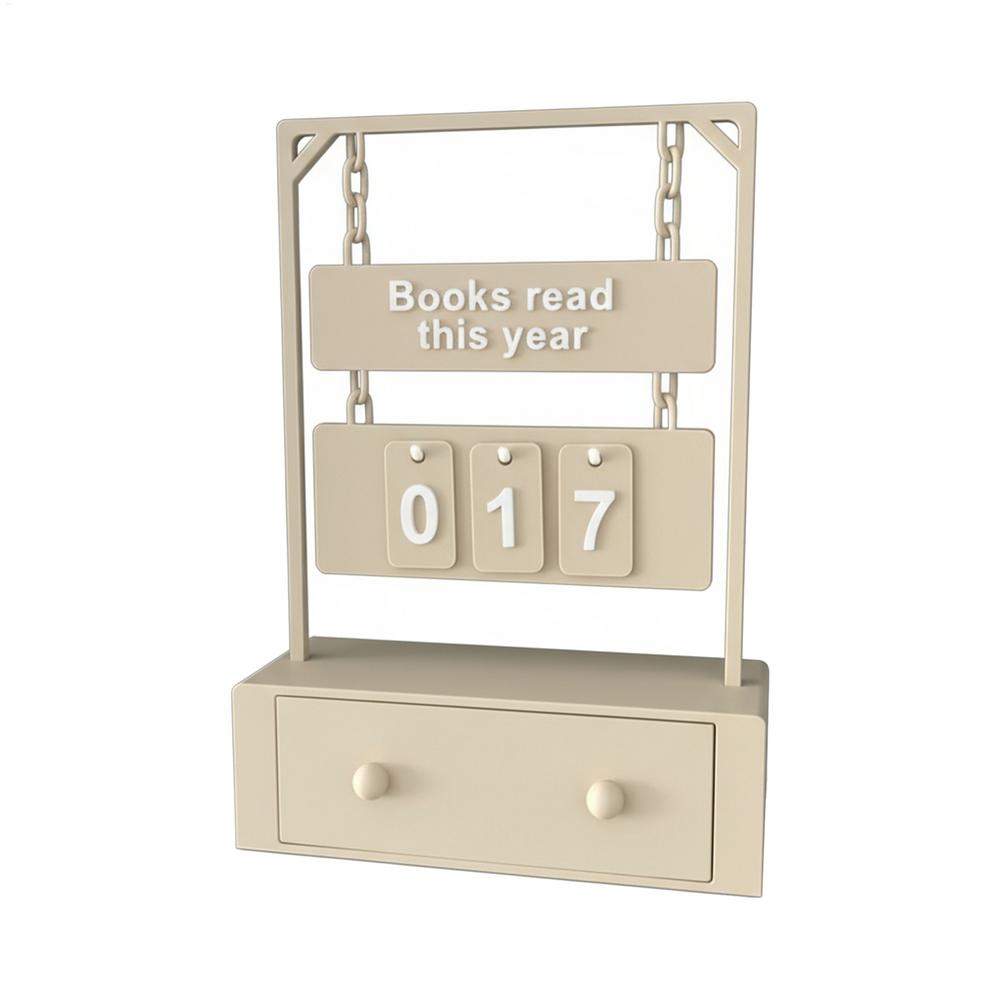 

Books Read Counter & Goal Tracker Desk Sign - Clear Display for Reading Progress, Students Teachers, Home Bookshelf Decor хаки