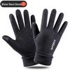 Winter Fleece-Lined Fingerless Suede Cycling Gloves - Men's & Women's Touchscreen Warm Sports Gloves