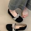 Niche design retro flat-bottomed ballet dance shoes soft-soled flat-heeled shallow mouth word with slippers round head
