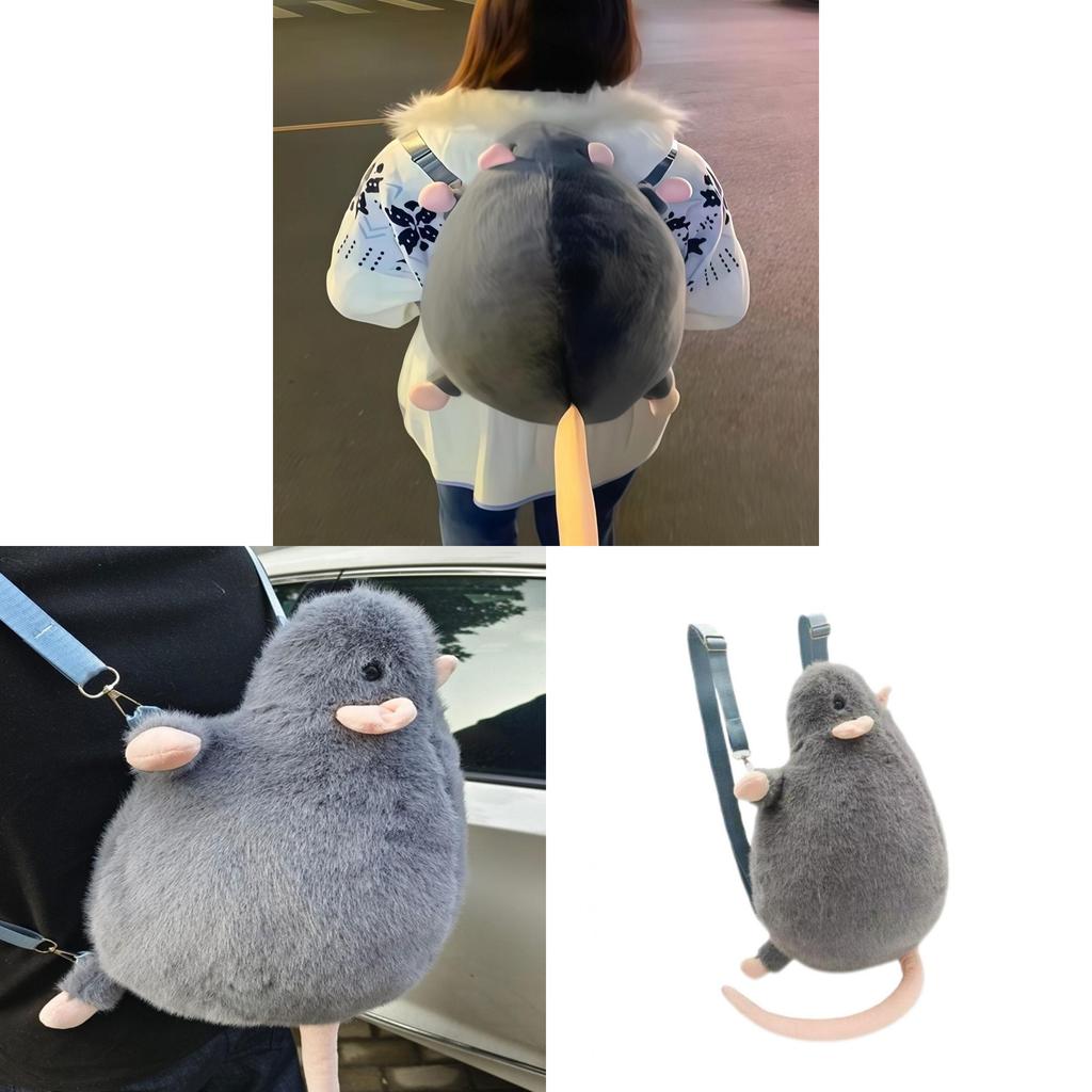 Cartoon Haustier schicke Ratte Plüsch Rucksack für Damen und Herren mit geräumigem Stauraum für den täglichen Gebrauch