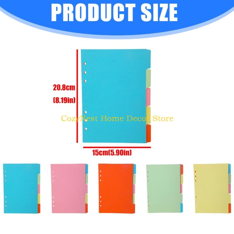 92MF 25 Pack Colorful Index Page 6 Holes Planner Organizers Sturdy ABS Materials