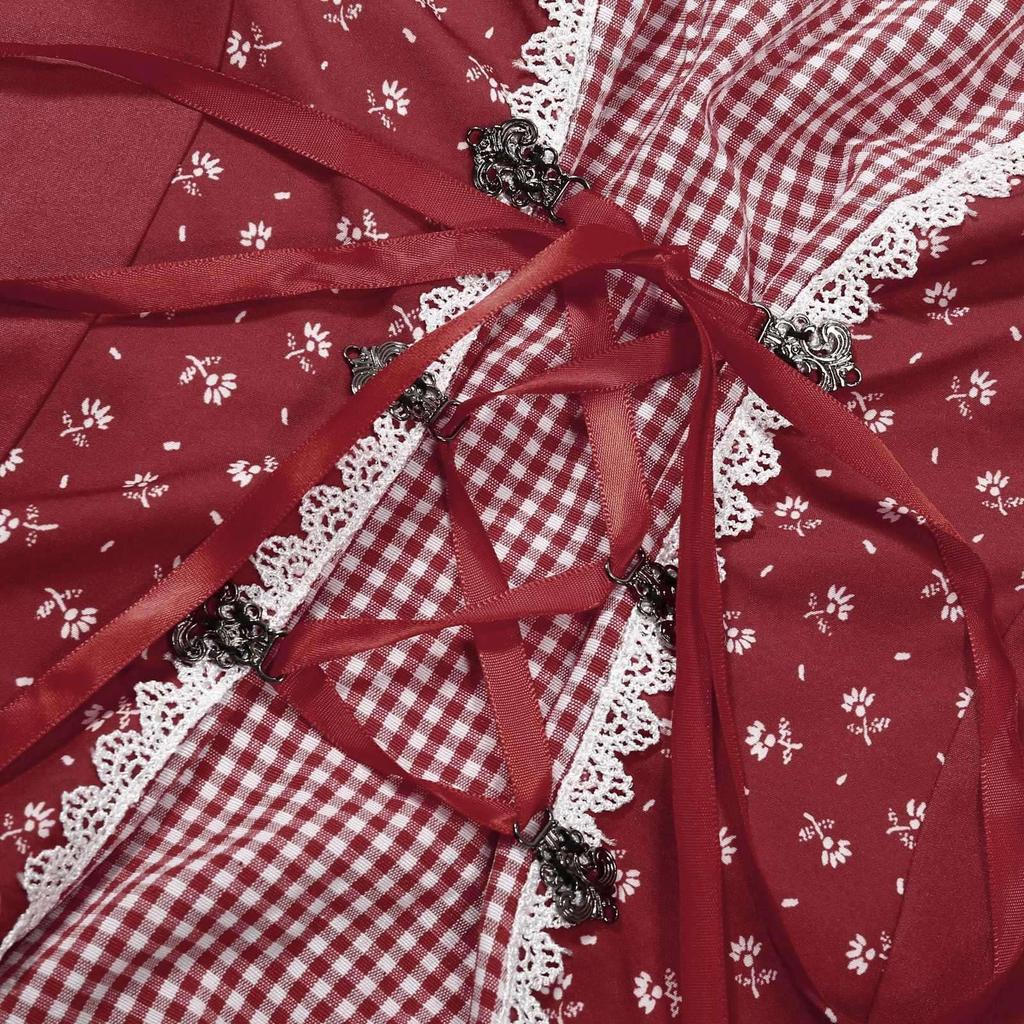 Traditional Women's Casual Short-Sleeve Plaid Shirt Beer Festival