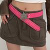 Wide Side Y2k Style Waist Belt Rivet Trouser Decoration Elegant Star PU Leather Belt  Female/Girls