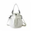 New Fashion Women'S Bag Large Capacity Drawstring Bucket Bag Simple Workwear Style Nylon Shoulder Bag For Women Handbag