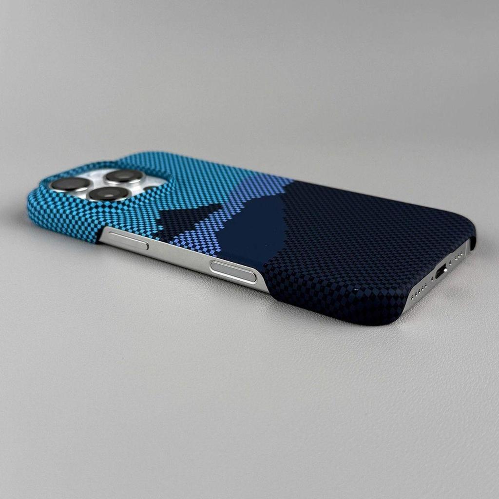 Kevlar Magnetic Case for iPhone 17 Pro Max - Sunset Mountains Design, Thin, Lightweight, Anti-drop
