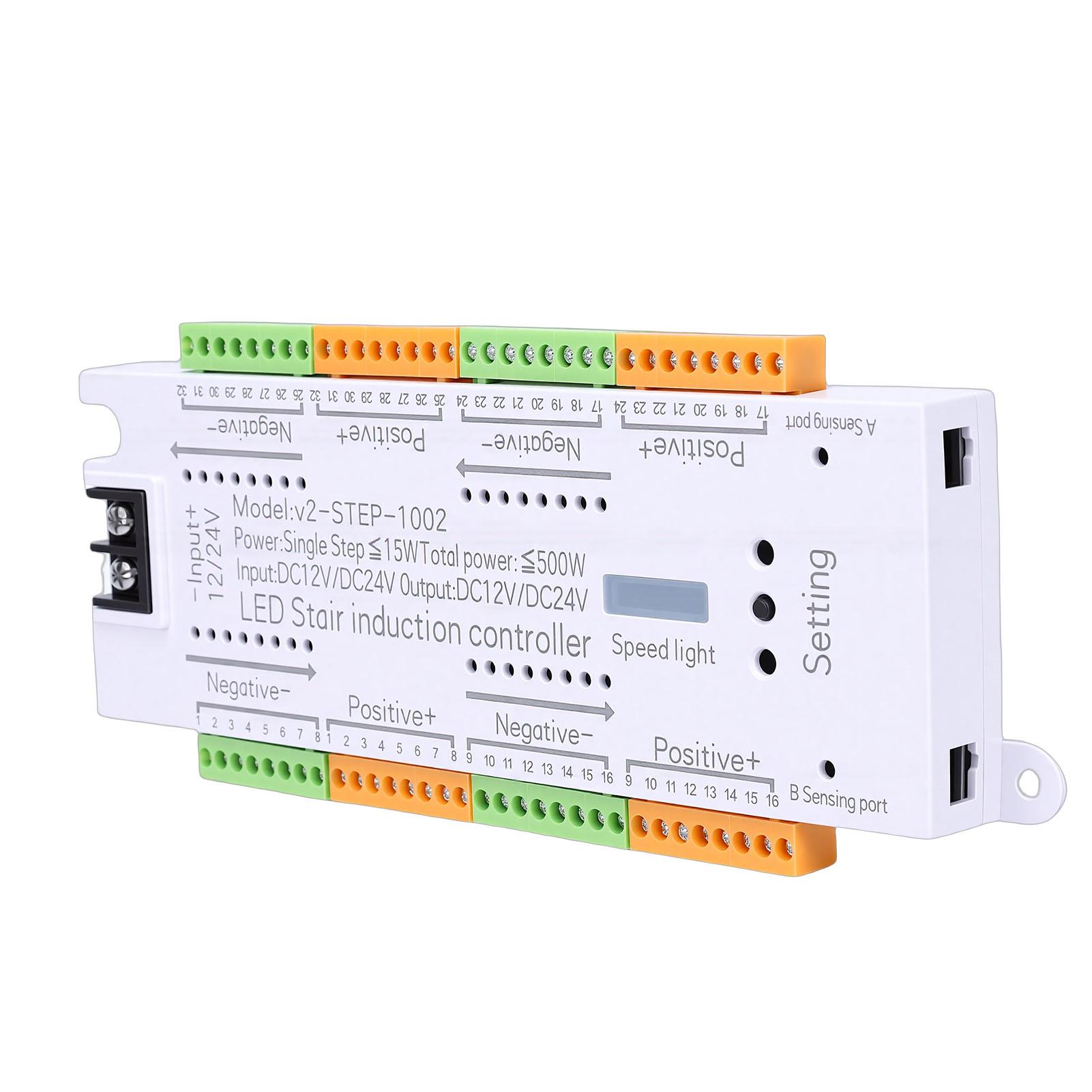 

Motion Sensor LED Stair Light Controller 32 Channel Automatic Staircase Step Light Controller for Home Mall Store