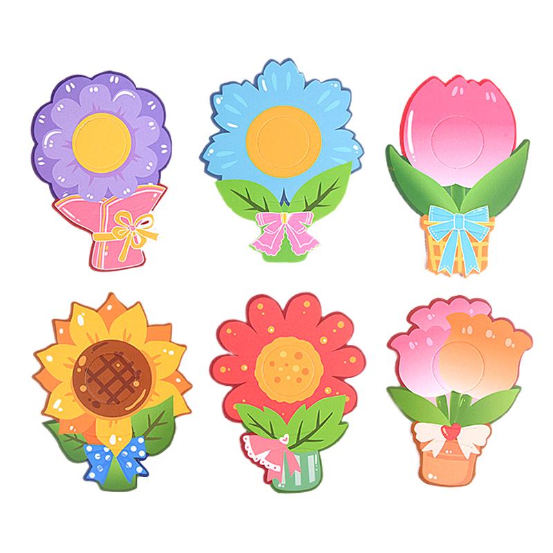 30Pcs Lollipop Paper Cards Lovely Cartoon Rabbit Bear Children'S Day Birthday Party Candy Gift Packaging Diy 3D Decorative Cards