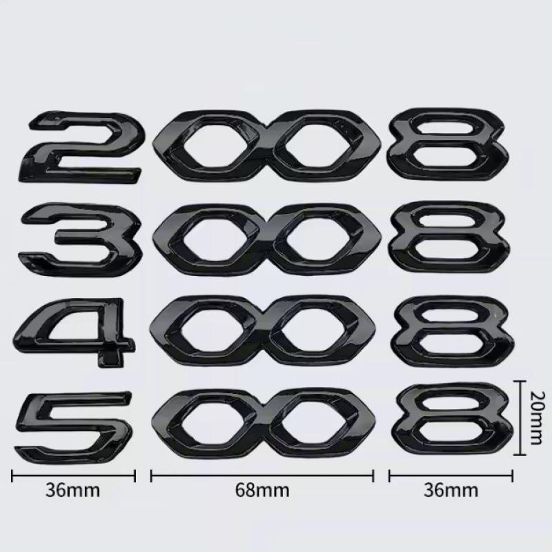 Peugeot Black Knight Car Sticker for 408, 4008, 508, 5008, 508L Rear Trunk Emblem