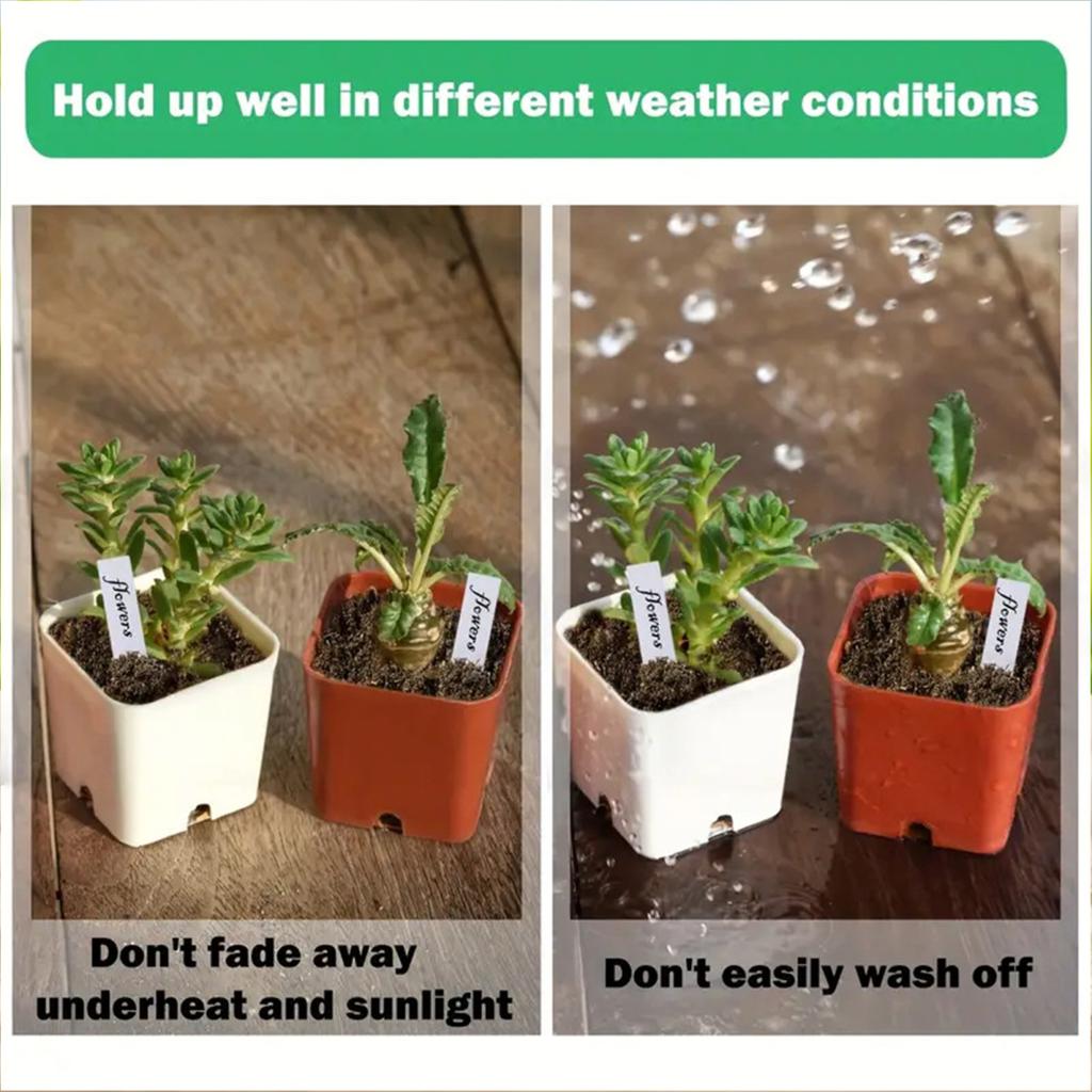 Yousheng 4 Inch Plant Labels Plastic Plant Name Tags Reusable Plant Tag Stakes with Marker Pen for Seedlings Flowers Herbs Vegetables