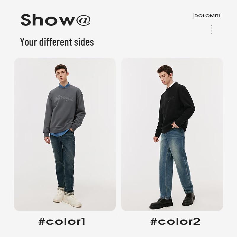 NAVIGARE Men's Loose-Fit Fleece-Lined Sweatshirt