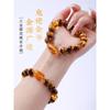 Three-sided Golden God Five-Way Wealth God Natural Yellow Tiger Eye Stone Bracelet for Men and Women, Great Black Heaven Six-Character Mantra