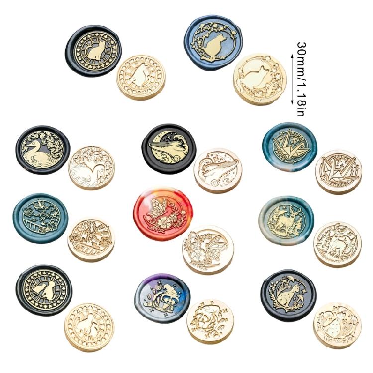 Butterfly Wax Seal Stamp Brass Head Animal Series Sealing Waxed Stamp for Photo Invitation Card Scrapbooking Decoration