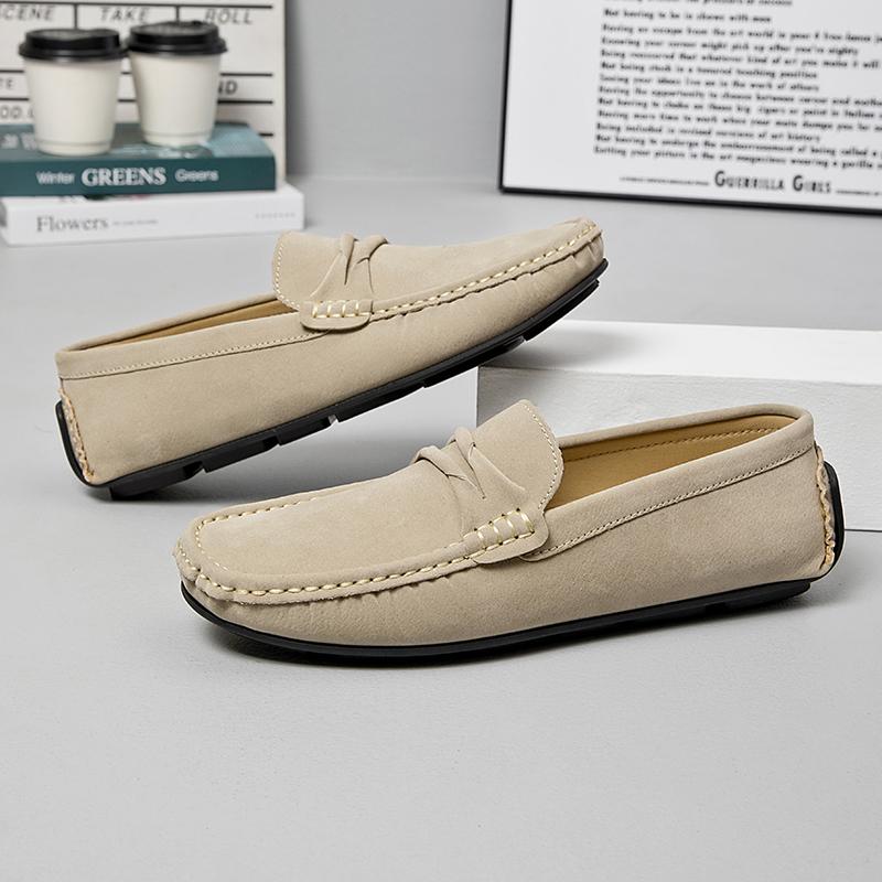 Fashion Simple Fashionable All - Match Men Handmade Casual Loafers Soft Soled Comfortable Non Slip Casual Large Bean Shoes Sizes 38-49