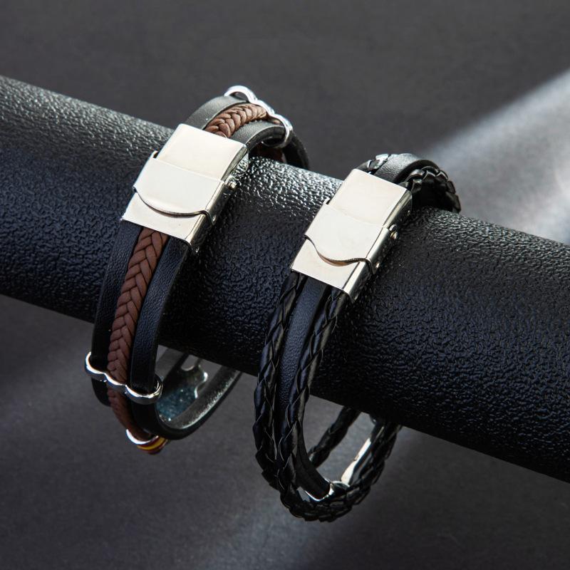 Europeiskt och Amerikanskt Punk Herr Läder Armband Herr Gitarr Armband