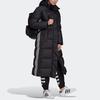 Adidas Originals Long Down Windproof Warm Casual Sports Comfortable Long Hooded Down Jacket Women Jacket Black GD2498