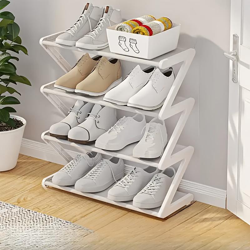1pc 4-Tier Z-Shaped Shoe Rack - Easy Assembly Multi-Purpose Floor Standing Organizer for Home, Dorm, Entryway - Shoe Storage Organizer