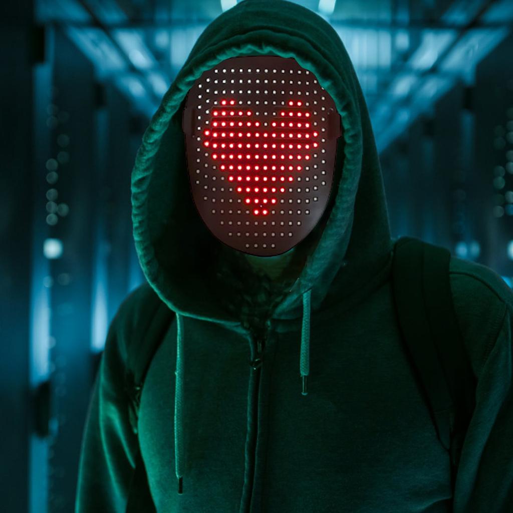 LED Mask Gesture Glowing Mask Face Changing Sensing Party Performance Atmosphere Props