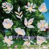 3 Sheets Rainbow Leaf Window Clings Prism Static PVC Window Decals for Bird Strike Prevention Reusable Window Sticker for Glass Doors Windows