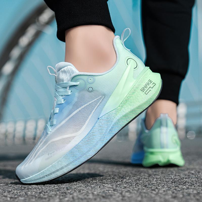 

2025 Spring and Autumn Carbon Board Rebound Running Shoes Students New Shock Absorption Men s and Women s Professional Racing Shoes 44