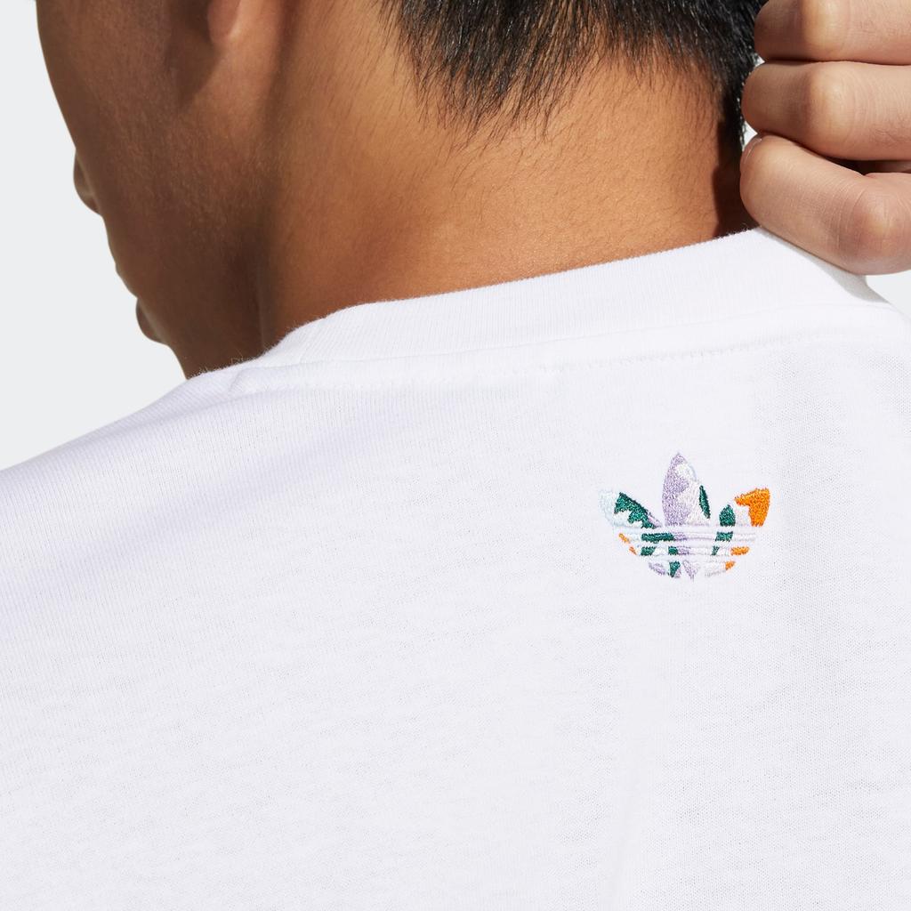 Adidas Originals Trefoil SS22 Color Logo Print Sports T-Shirt Unisex Tops White HR6459
