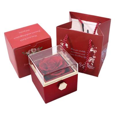 Rosenring-Box Ewige Blumenhülle Multifunktionale Luxus Konservierte Rosenring-Box für Hochzeitsantragszeremonie Valentinstag