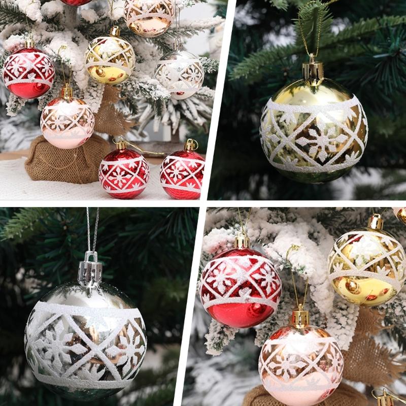 10Pack Shatterproof Baubles Hanging Ornament for Christmas Tree Decorations Christmas Tree Pendant Festival House Decors