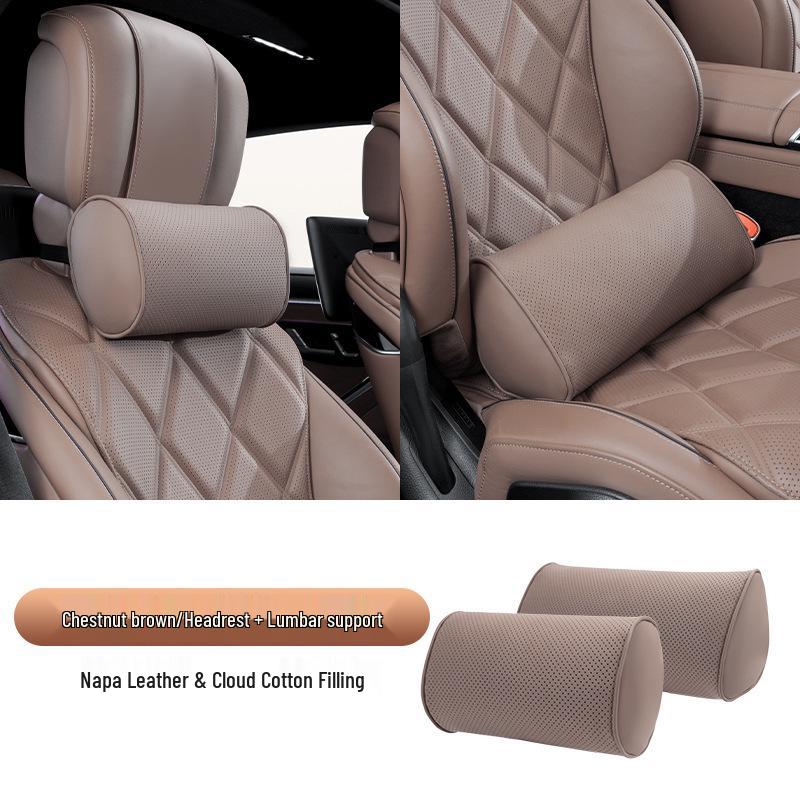 Maybach S-Class Bio-Cotton Car Seat Cushion Set with Headrest and Lumbar Support Pillow