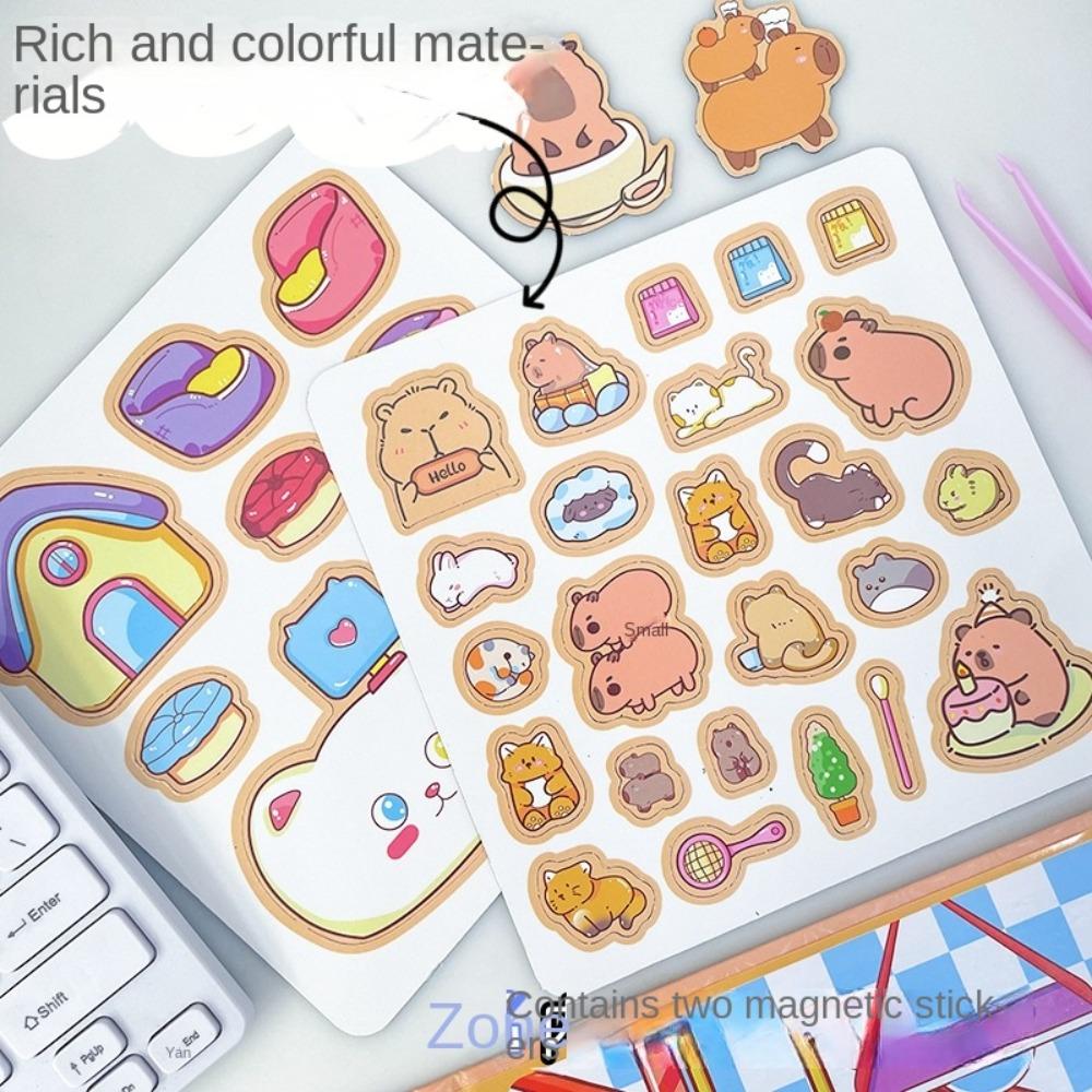 

Free Cutting Capybara Magnetic Quiet Book DIY Materials Capybara Busy Book Girls