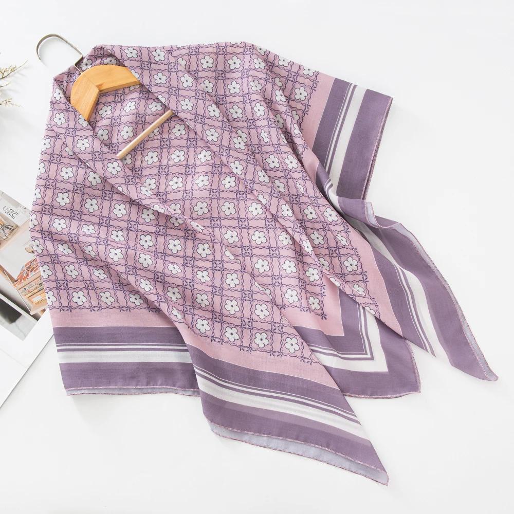 73Colors Malaysia Tudung Bawal Flower Print Hijab New Design Headscarf Premium Cotton Voile Soft Fashion Muslim Square Scarf