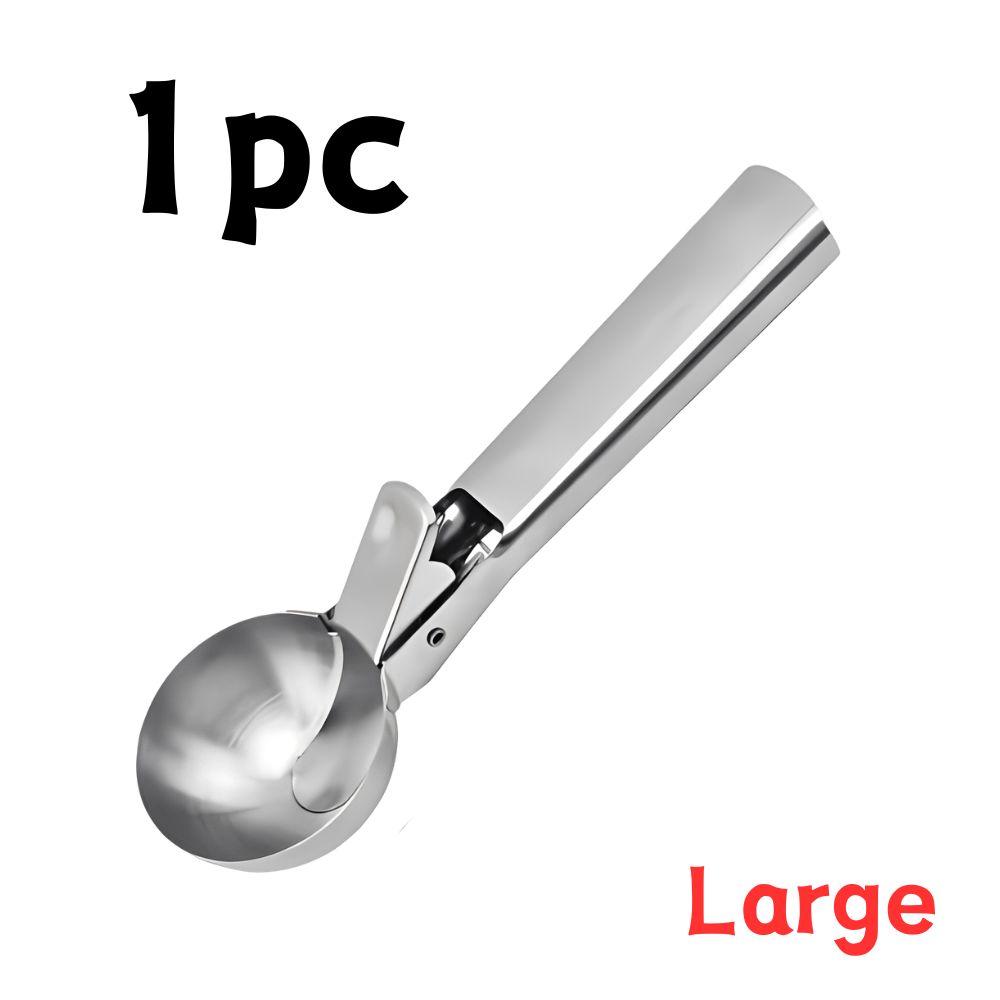 1pc Stainless Steel Trigger Ice Cream Scoop, Easy Release Ice Cream Scooper for Cookie Dough, Melon Ball YMY