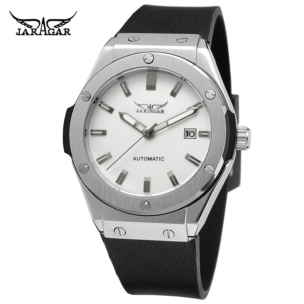 Jaragar Men S Fashion Casual Rubber Calendar Fully Automatic Mechanical Watch