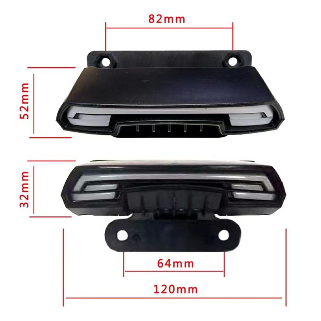 Universal 12-80V Steering+Driving+Braking+License Plate lamp+Dual Flashing Tail Lamp for Motorcycle