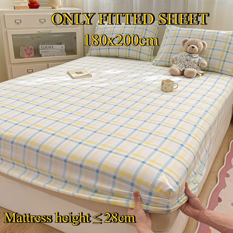 Fitted Sheet Pure Cotton Non-fading Non-balling Single-piece Bed Sheet Non-slip Multi-specification Bedding Bedspread Protector