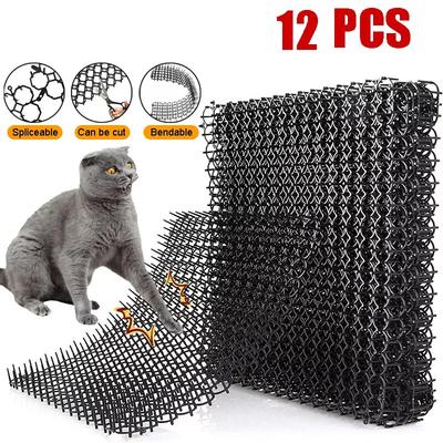 12Pcs Cat Scat Mat Spike Anti-Cat Prickle Strip Deterrent Repellent Animal