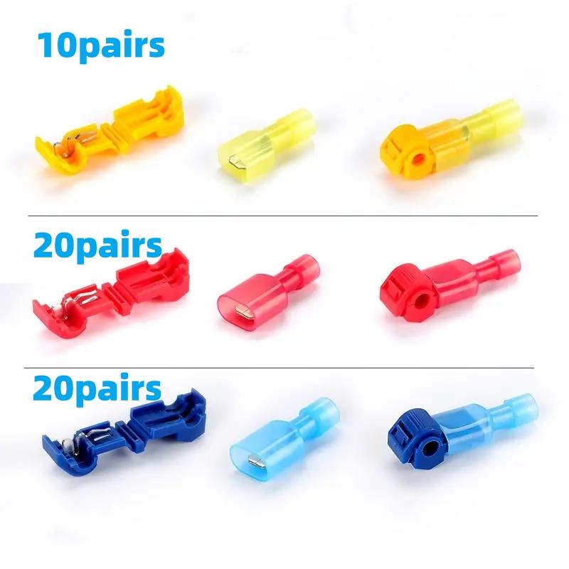 50pairs T Tap Wire Connectors 22-10 AWG Quick Splice Wire Connectors Quick Splice Wire Terminals T-Tap Self-stripping