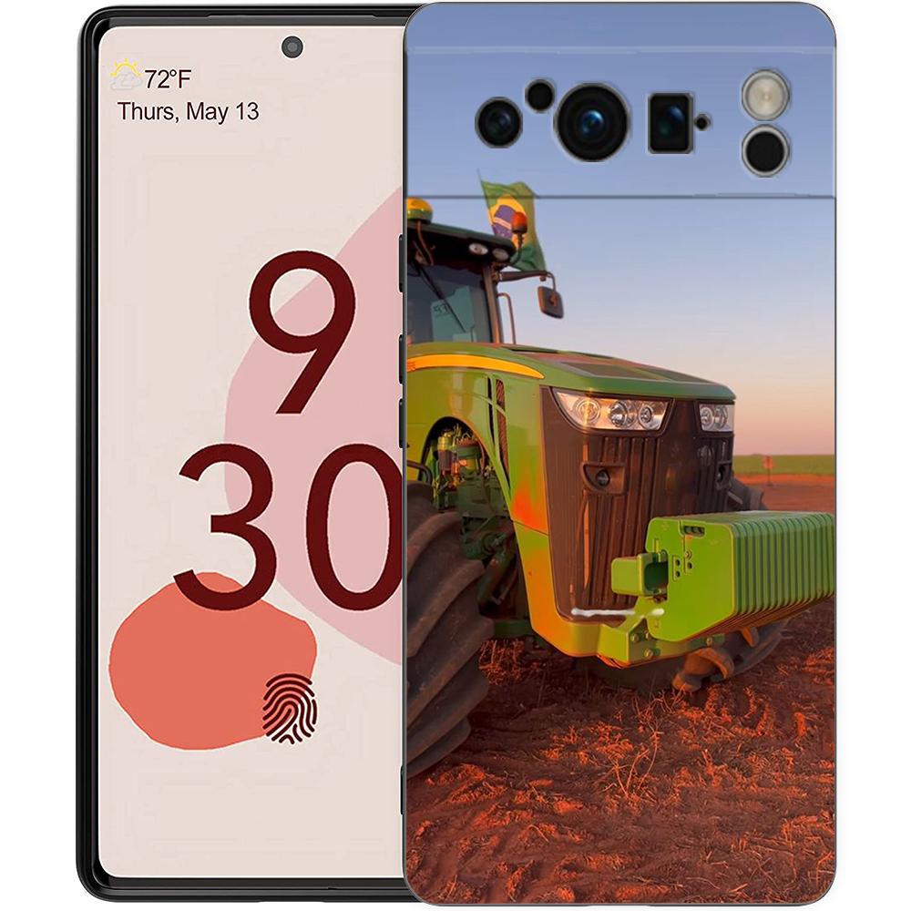 

Farm Vehicle Tractor Phone Case For Google pixel 9 8 7 6 Pro 8A 6A 7A 5G Silicone Shockproof Black Cover Fundas Pixel 6 Pro