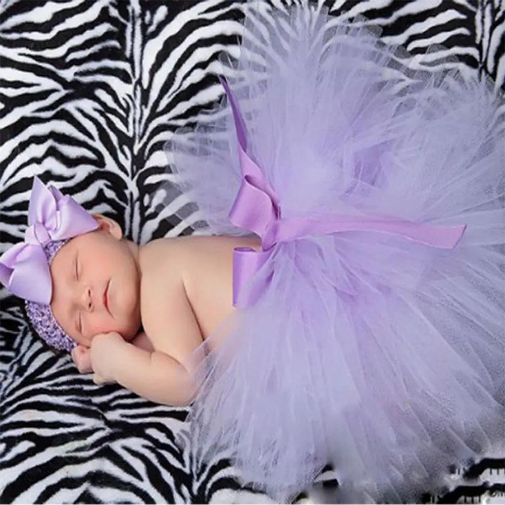 Infant Suit Headband Set Clothing Baby Girl Summer Dress Cute Princess Newborn Outfit Costume Photography Props Accessories