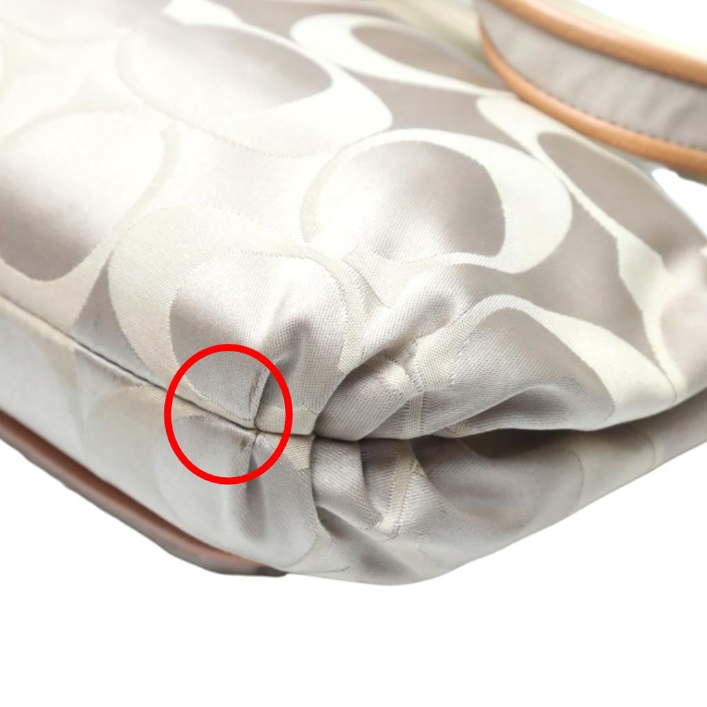 COACH Signature 2WAY Shoulder Bag leather beige Women F14562 Used